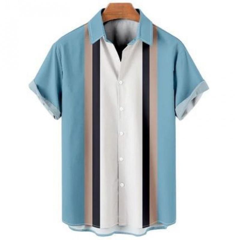 New summer casual hot sale D printing short-sleeved shirt Hawaiian shirt men's vacation seaside source