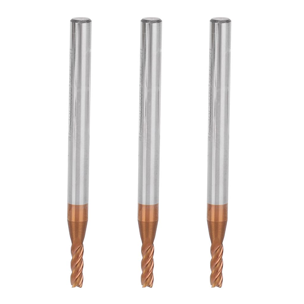 3Pcs Metal End Mill Router 4 Fultes Tungsten Steel Industrial Supplies D2.5 X 8 X 4D X 50L X 4F