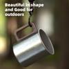 Titanium Camping Cup Pure Ti Travel Mug Wooden Handle 300ml/450ml Outdoor Portable Large Beer Mug