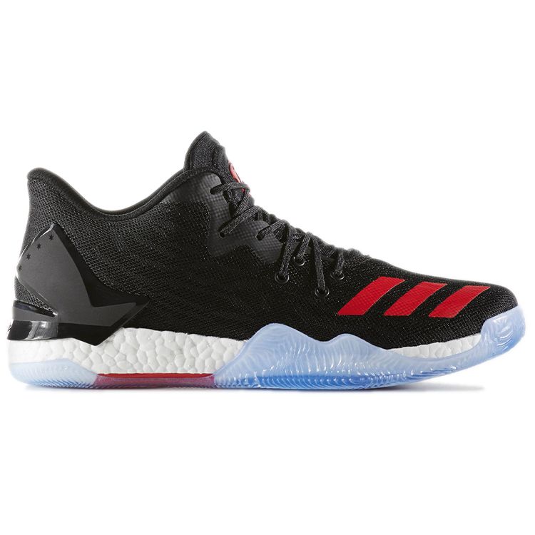 Adidas D Rose 7 Round Toe Lace-Up Durable Low-Top Basketball Shoes Men Sneaker Black Red BW0942