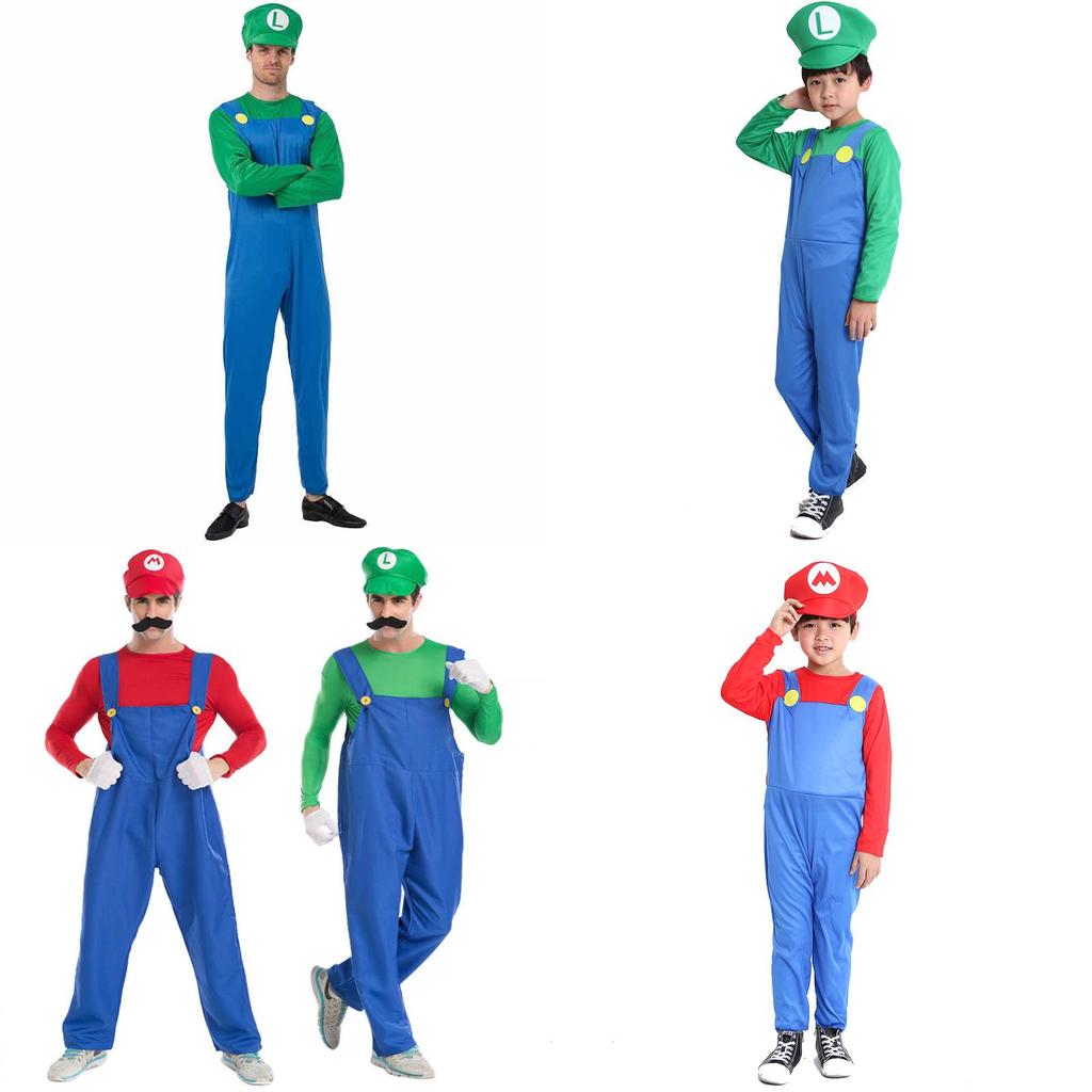 Super Mario Bros Luigi Costume For Kids And Adults Breathable Full Body Cosplay Dress With Exquisite Workmanship