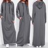 Women Maxi Dress Long Sleeve Hooded Ladies Casual Hoodies Long Dresses
