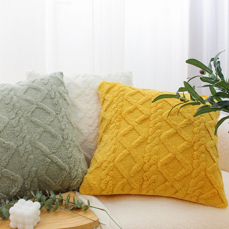 Twist Plush Pillowcase Cushion Cover Light Luxury Ins Nordic Home Sofa Plush Cushion