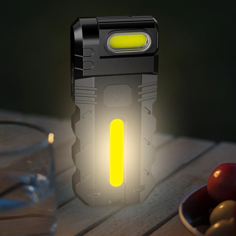 Magnetic LED Flashlight 180 Degree Rotating Head Mini Flashlight Waterproof Compact Magnet Work Light For Outdoor Emergency New