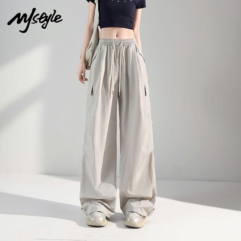 

MJ STYLE Quick-Dry Loose Fit Wide-Leg Cargo Pants M