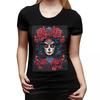 Alexander Gothic Las Elegantes Girls Day Of Dead Skull TShirt for Women Crew Neck T Shirts Womens Short Sleeve Clothes Tops