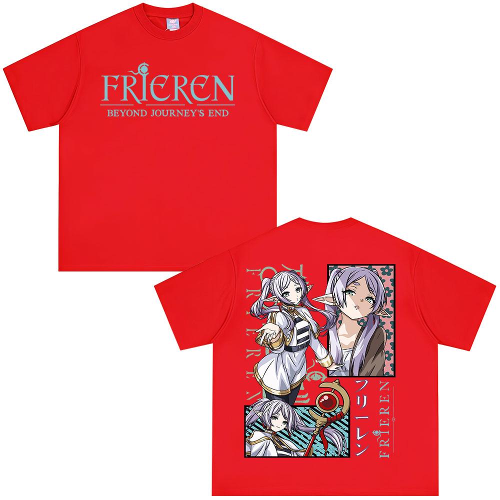 Anime Frieren Beyond Journeys End Frieren Koszulka Graficzna Mężczyźni Kobiety Odzież Moda Harajuku Y2K Krótki Rękaw Letnia Koszulka