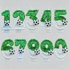 Two-Tone Gradient Soccer Football Number Candles 0-9 Football Style Cute Birthday Cake Digital Candles Party Cake Decoration