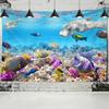 Deep Sea Fish And Coral Tapestry Wall Hanging Marine Animals Boho Bedroom Living Room Art Home Decor
