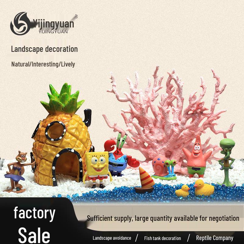 Ananas Huis Aquarium Decoratieset – Thema Figuurtjes en Decoraties van SpongeBob