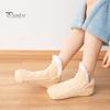 1 Pair Winter Floor Socks Thick Plush Knitted Heat Retention Anti-slip Silicone Sole V-Shaped Ribs Warm Daily Home Wear Bedroom Socks