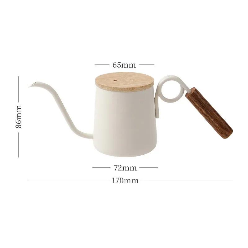 Hand-brewed Coffee Pot Brewing Kettle Ring Wooden Handle Stainless Steel Fine Mouth Drip Kettle Manual Brewing Coffee Machine