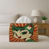 1pc Vintage Pop Art Retro Tissue Box Featuring a Cat Character Graphic, Measuring 17.02*25.91 Cm, Perfect for The Kitchen, Living Room, Bedroom, Or Ba