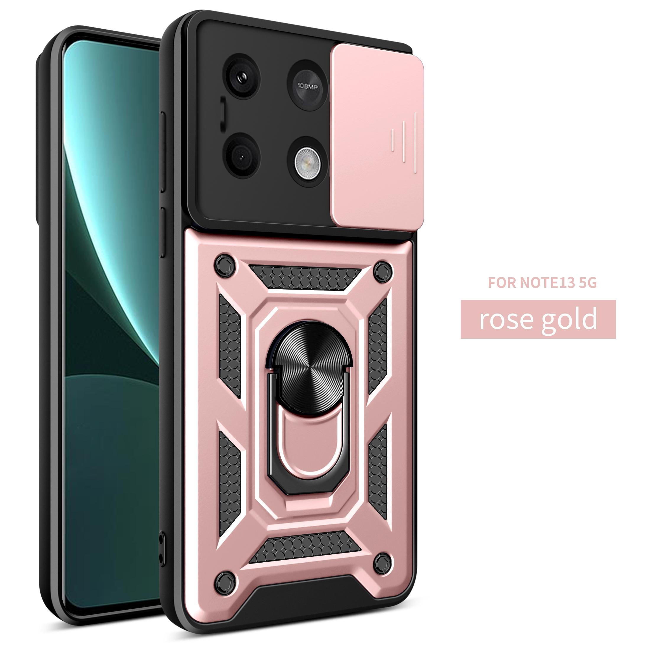 

Чехол для Xiaomi Redmi Note 13 4G Чехол для Redmi Note 13 5G Магнитное кольцо-держатель Бронированный чехол для телефона Защита камеры сдвижной задней крышкой Redmi Note 13 4G