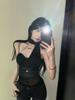 Hot Girl Halter Strap Padded Camisole - Slim Fit Pleated Waist, Sheer Back Sleeveless Top