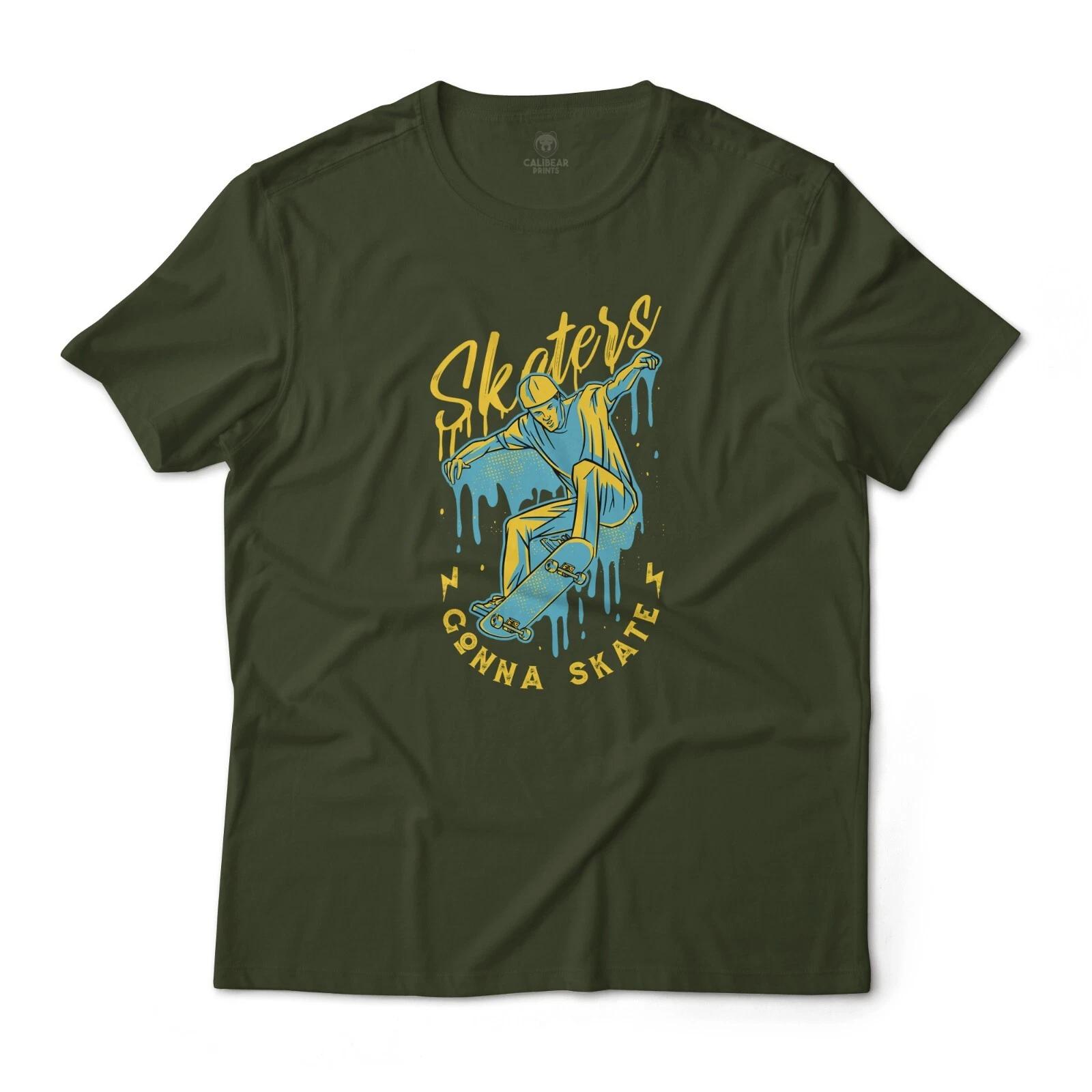 Skaters Gonna Skate - Skateboarder Art Graphic T-T-Shirt Unisex Lightweight Cotton 2XL