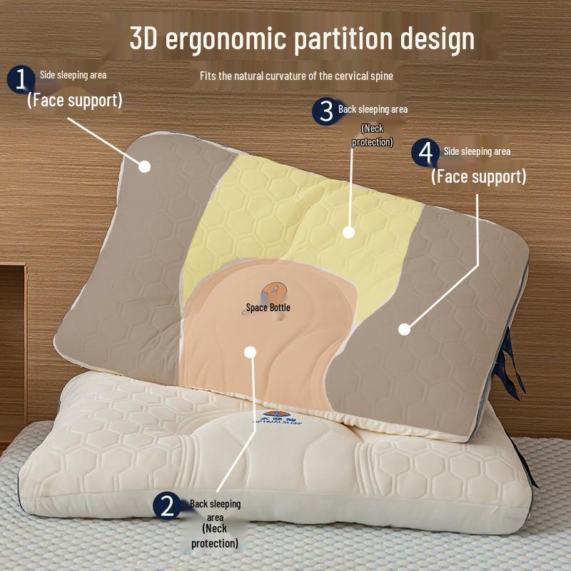 Thailand Latex Neck Support Pillow - A-grade, Non-collapsing, Cervical Spine Protection, Sleep Aid, High Pillow for Home Use.