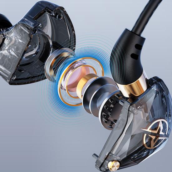 Wired Earphone Universal Noise Reduction 3.5mm L-shaped Plug Dynamic Gaming Headphone with Microphone for Karaoke