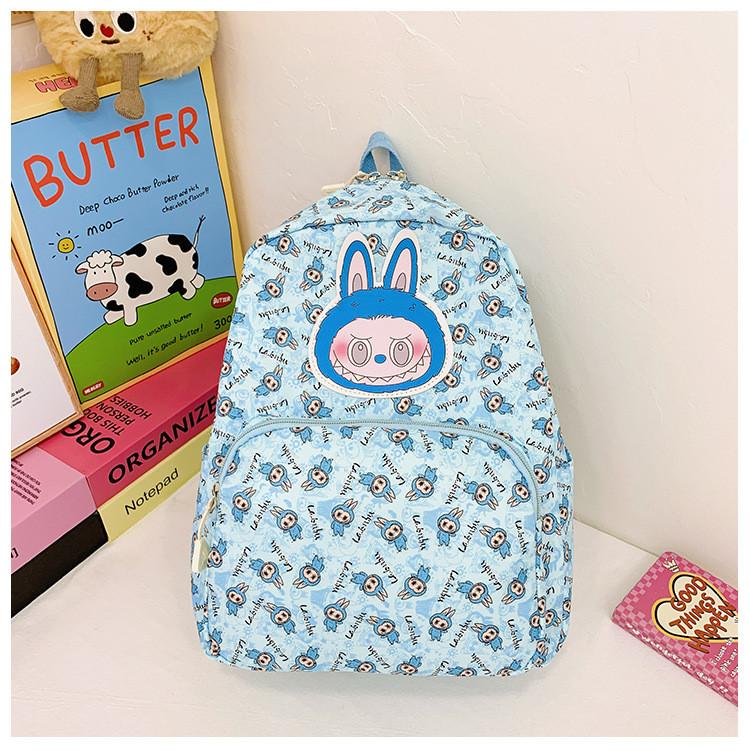 

Charming Labubu Cute Children s Backpack For Kindergarten Stylish Durable Nylon Design синій
