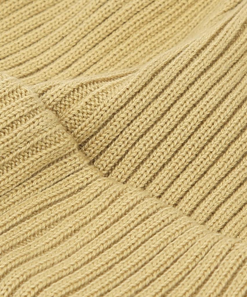Eondeokeonteulol All-Season Thin Long Beanie Cotton Knit Unisex Logo Beanie Hat Beanie / Cross Box Logo / D Lemon