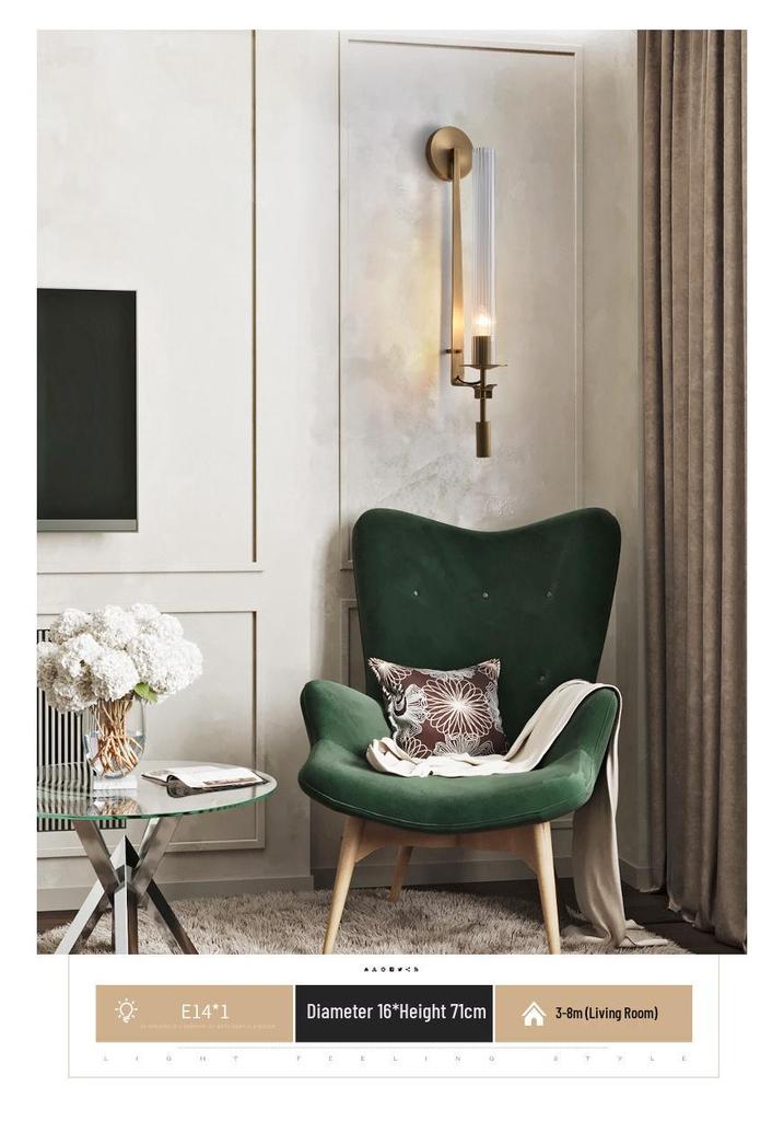 All-Copper Post-Modern Luxury Wall Lamp for Living Room, Bedroom, Study, and Hotel