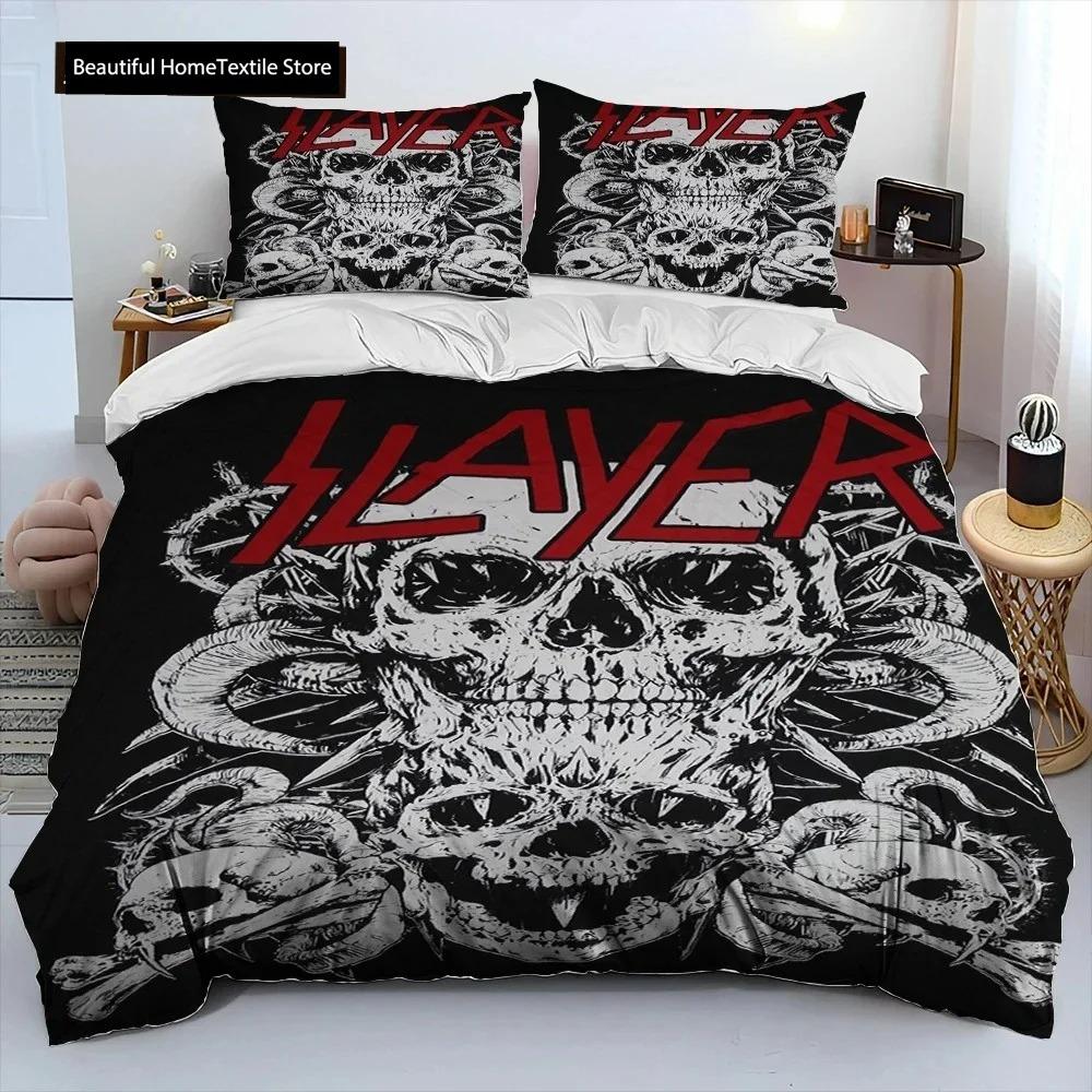 Slayer Heavy Metal Band Music Comforter Bedding SetDuvet Cover Bed Set Quilt Cover PillowcaseKing Queen Size Bedding Set Gift