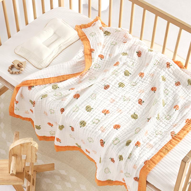 110x110cm High Density Pure Cotton Six-Layer Gauze Baby Bath Towel and Toddler Blanket