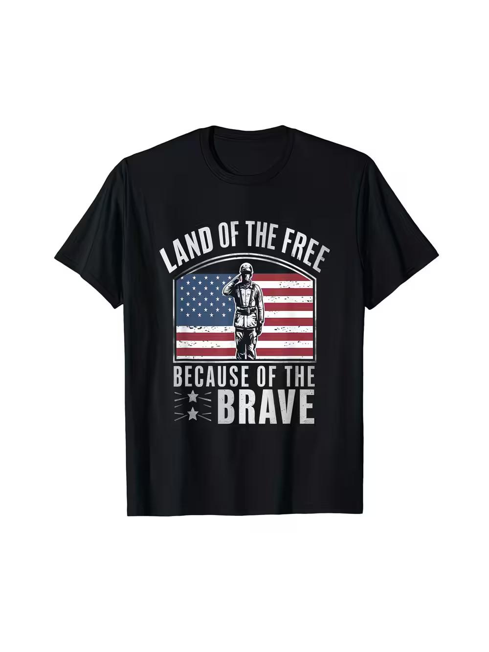 

Free Land for Brave Memorial Patriotic T-shirts Local Warehouse Delivery Soft Cotton Comfort Discount S