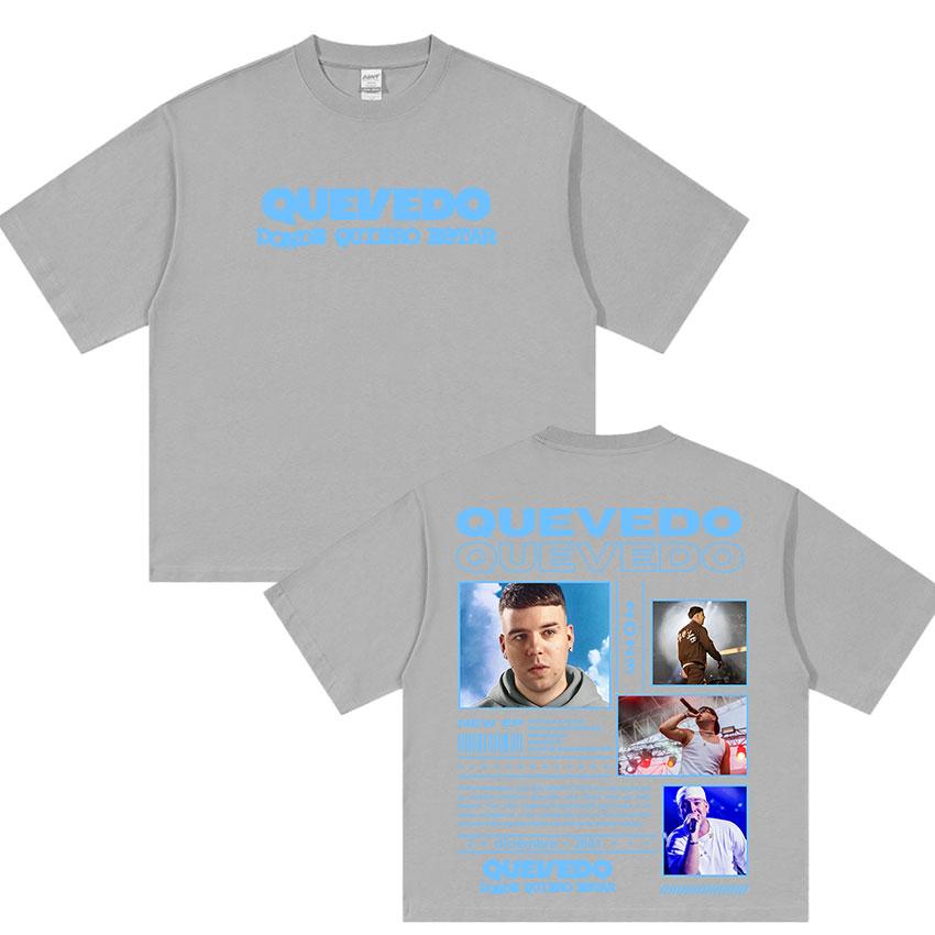 Rapper QUEVEDO Tour 2025 Graphic T Shirt Unisexs Women Retro Quality Fashion Tshirts Retro Oversized Cotton Tshirt Streetwear