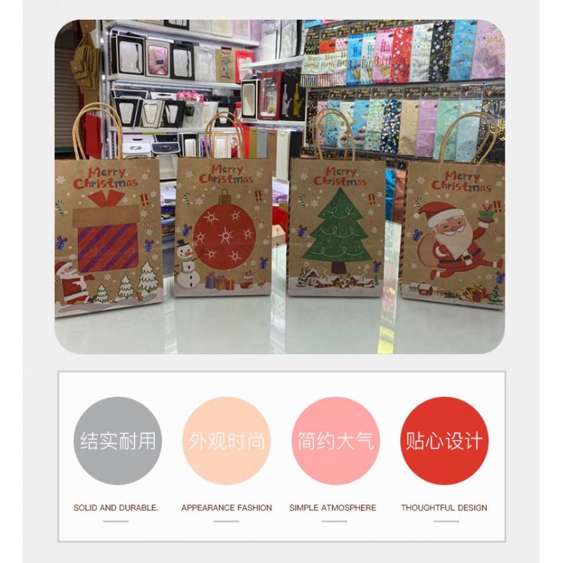 Kraft Paper Gift Bag With Cartoon Design Christmas Birthday Party Favors Handheld