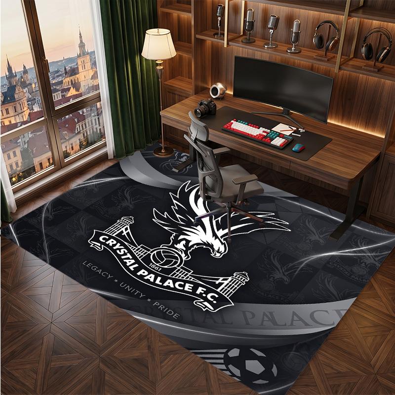 Crystal Palace Football Print Crystal Velvet Rug, Comfortable Water Absorbent Non Slip Indoor Floor Carpet