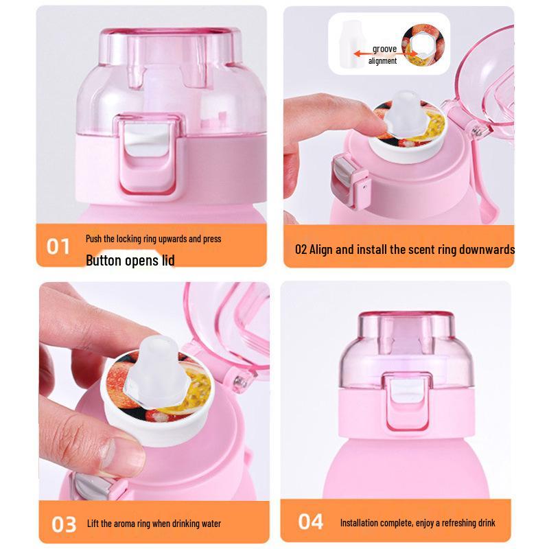 Gobelet à eau Tritan Parfumé aux Fruits avec Paille pour le Sport et le Fitness des Enfants – Créatif, Léger et Luxueux.