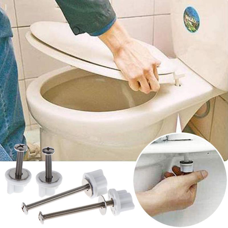 2Pcs M6 Toilet Seat Hinge Screw Fixings Sturdy Replacement Parts for Rental House Bathroom Toilet Repair