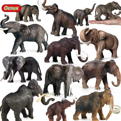 Oenux Afrikanische Wildtiere Elefantenmodell Simulation Großer Mammut Actionfiguren Figur PVC Pädagogisches Spielzeug für Kinder Geschenk