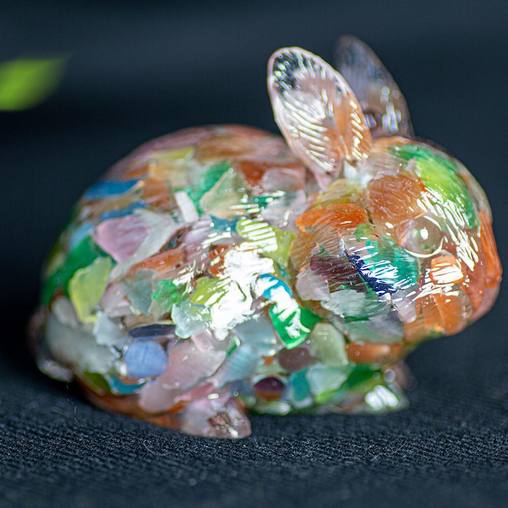 

Natural Crystal Resin Bunny Figurine For Home Decor And Gift Giving Style X