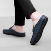 Men Loafers Genuine Leather Shoes New Half Slipper Men Slippers New Fashion Lazy Boat Shoes Men Breathable Slip On Muller Shoes