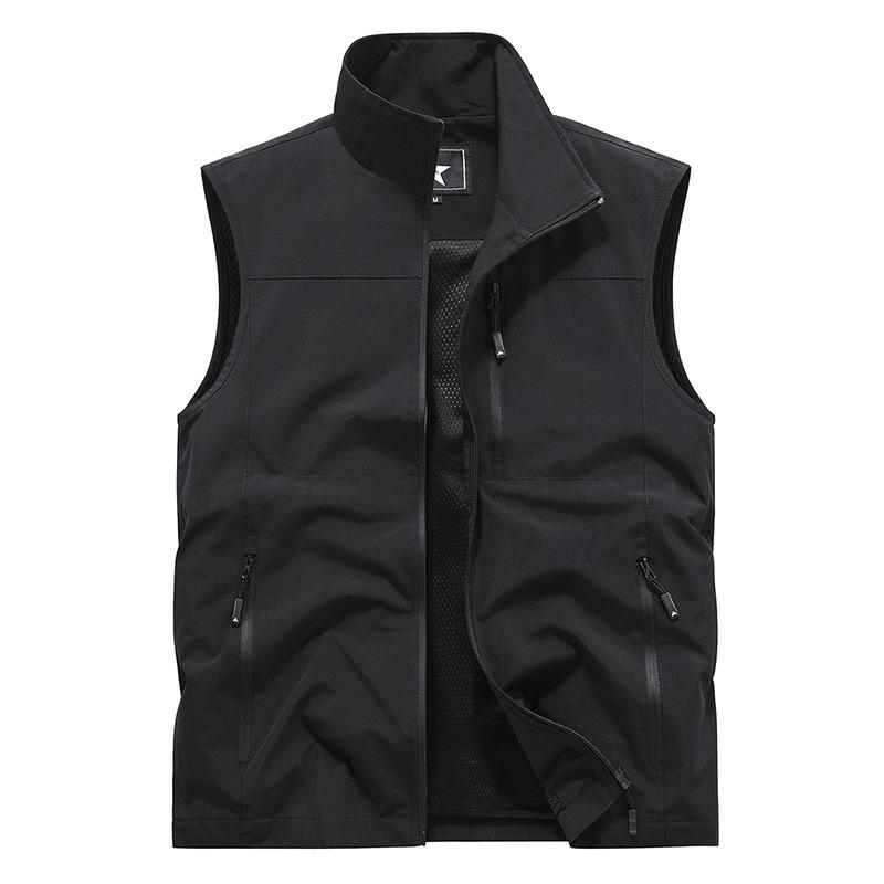 Men's Plus Size Multi-Pocket Breathable Vest for Spring and Autumn