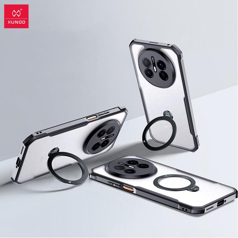 

XUNDD For Huawei Mate 70 Air Case Luxury Casing Matte Transparent Back Cover Shockproof Protective Cases With Rotatable Magnetic Holder Stand For Huawei Mate 70 Air