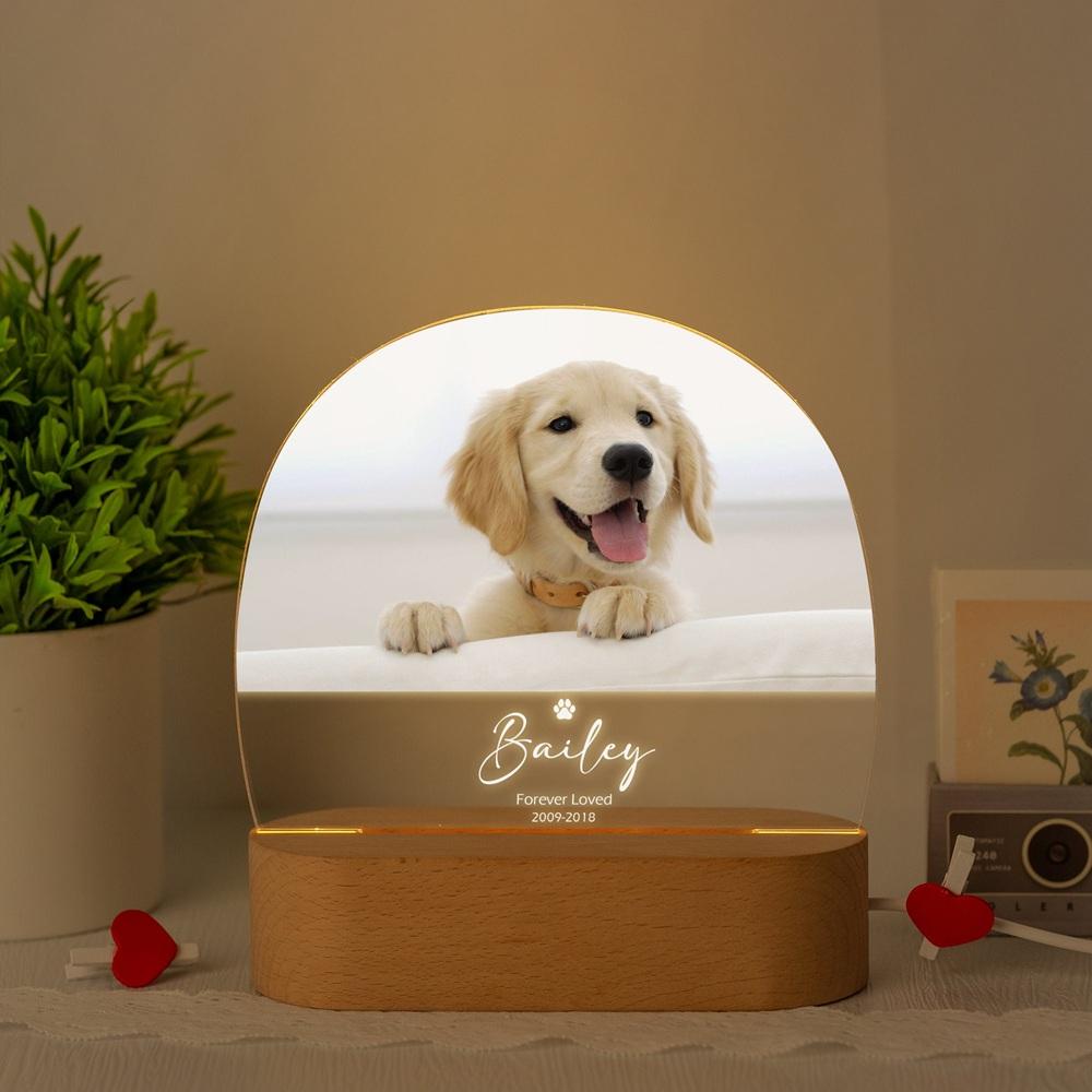 Custom Name Acrylic Sympathy Gift Pet Photo Memorial Frame Personalized Dog Picture Christmas Gift For Pet Lovers