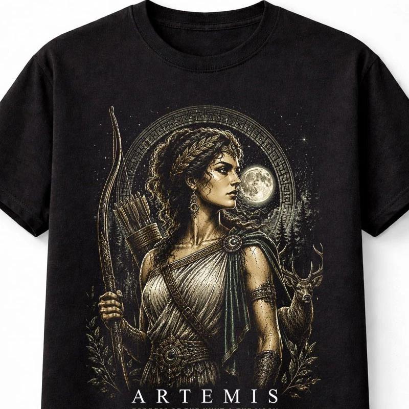 Artemis Greek Goddess of the Hunt Moon Mythology Unisex TShirt S