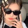 White cat-eye sunglasses for women, popular online, UV protection, European and American hot girl style, trendy and high-end glasses for men