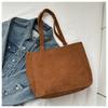 Large Capacity Tote Bag, Women's Fashion Corduroy Shoulder Bag, Forest Style Armpit Bag, Handbag