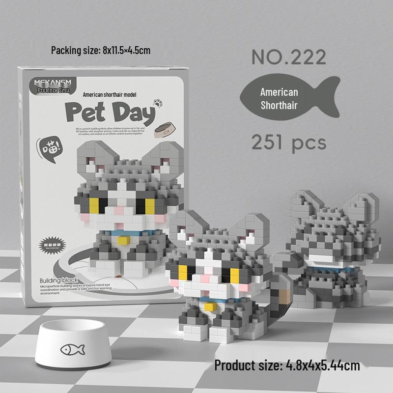 Micro Mini Building Blocks: Shiba Inu, Teddy, Corgi, Cat, Cow Plush Toys Gift Set