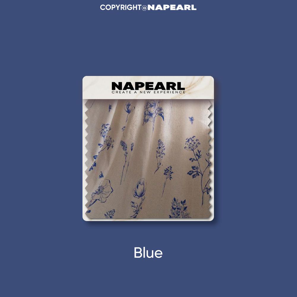 

1 шт. NAPEARL винтажный деревенский стиль цветочный принт бахрома края полузатемняющие шторы для небольшого окна кухни спальни гостиной балкона домашний декор W150cm x L180cm синий