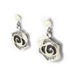 Les Trésors De Lily [J6020] - Boucles Argent 'Romy' noir blanc (rhodié) - 11x12 mm