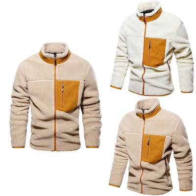 Men's Fashion Long Sleeve Keep Warm Casual Plush Pocket Zipper Jacket Top