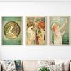 Art Nouveau Retro Poster Abstract Wallpaper Print Canvas Painting Wall Art Picture for Living Room Home Decor Aesthetic Mural