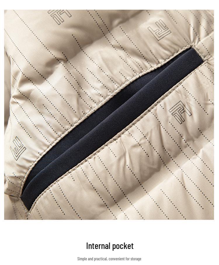 Plus Size Men's Trendy Winter Down Jacket - Thickened Business Mid-Length Coat for Middle-Aged and Elderly Dads