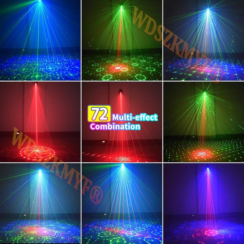 NEW 2IN1 Stage DJ Party Laser Projector Disco Rugby USB Red Green Blue Strobe Lights Club Home Holiday Christmas Lights