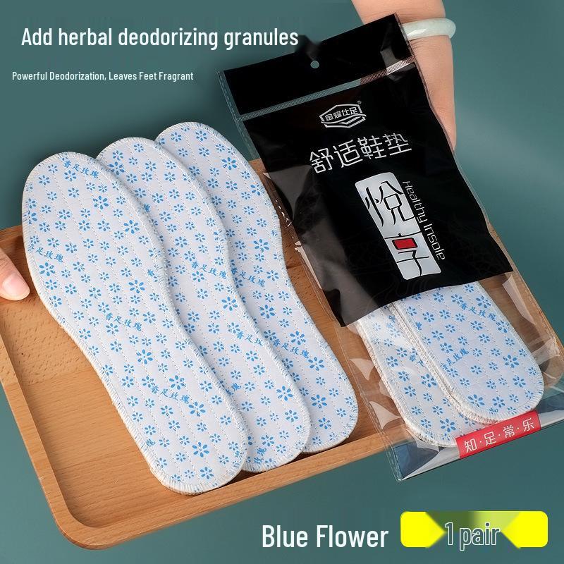 Breathable, Sweat-Absorbent, Odor-Resistant Insoles for Men & Women - Soft, Comfortable Cotton for All Seasons